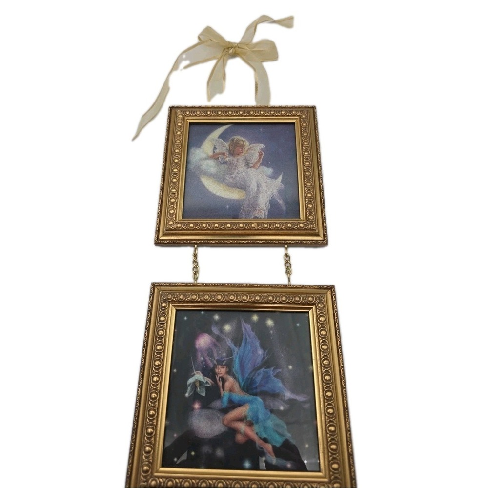 Celestial Fairy Lithograph Framed Pair Printed Art Moonbeam Lunessa Fantasy